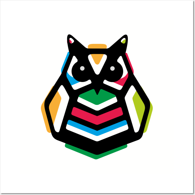 Rainbow Anigami Owl Wall Art by XOOXOO